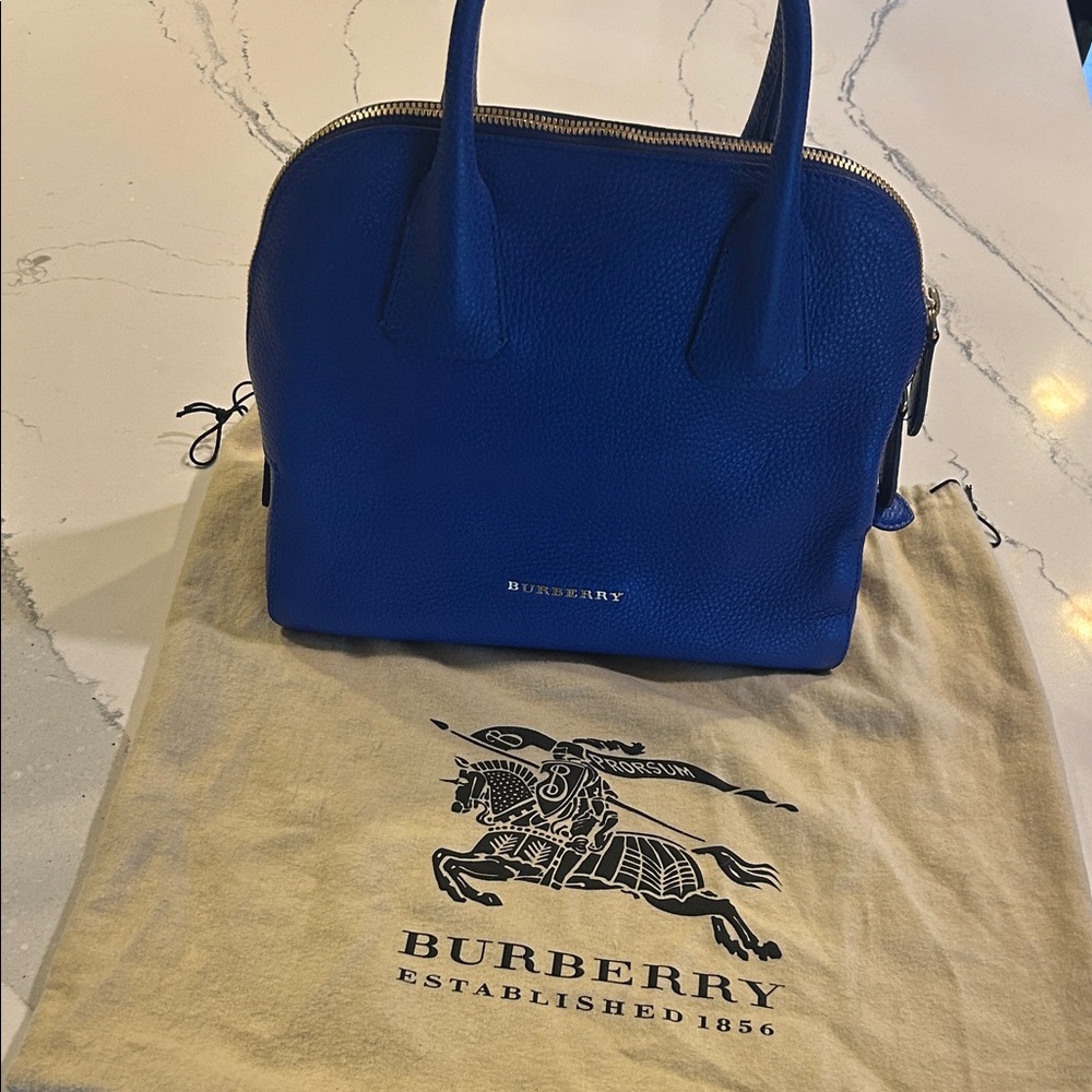 Burberry Royal Blue Leather Handbag
